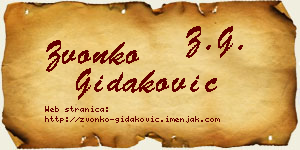 Zvonko Gidaković vizit kartica